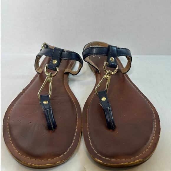 Tommy Hilfiger Size 7.5 Navy Blue Strap Lenita Thong Flat Sandals Summer Vacay - Picture 3 of 8